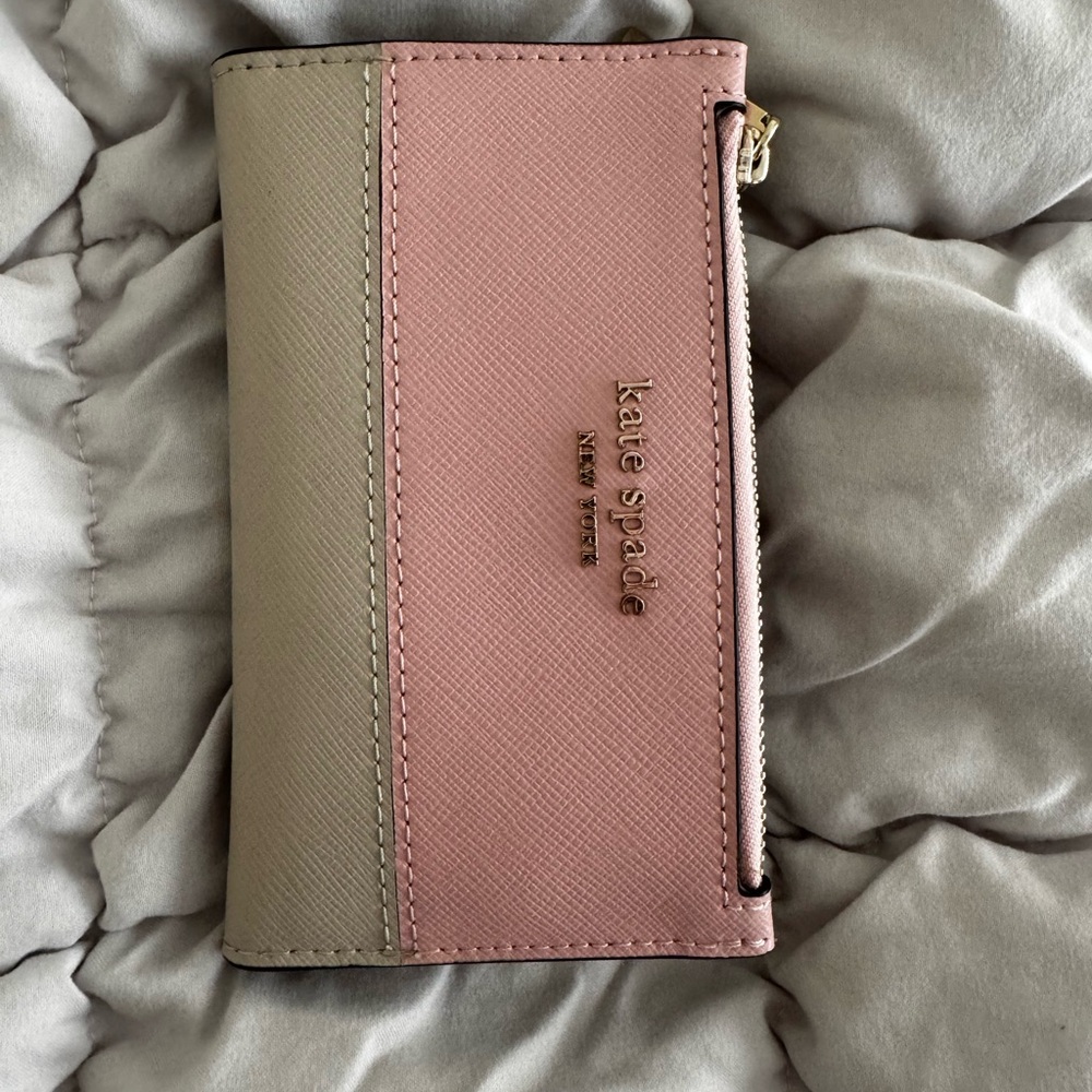 Kate Spade Pink and Tan Leather Wallet